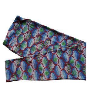 0285 LuLaRoe Christmas Size TC2 Leggings Red & Blue Santa Print New